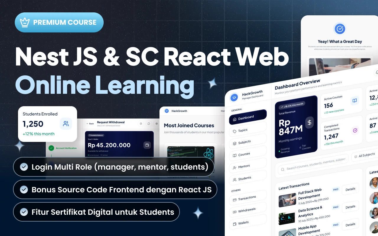 Kelas Fullstack NestJS & Bonus Source Code React - Online Learning di BuildWithAngga